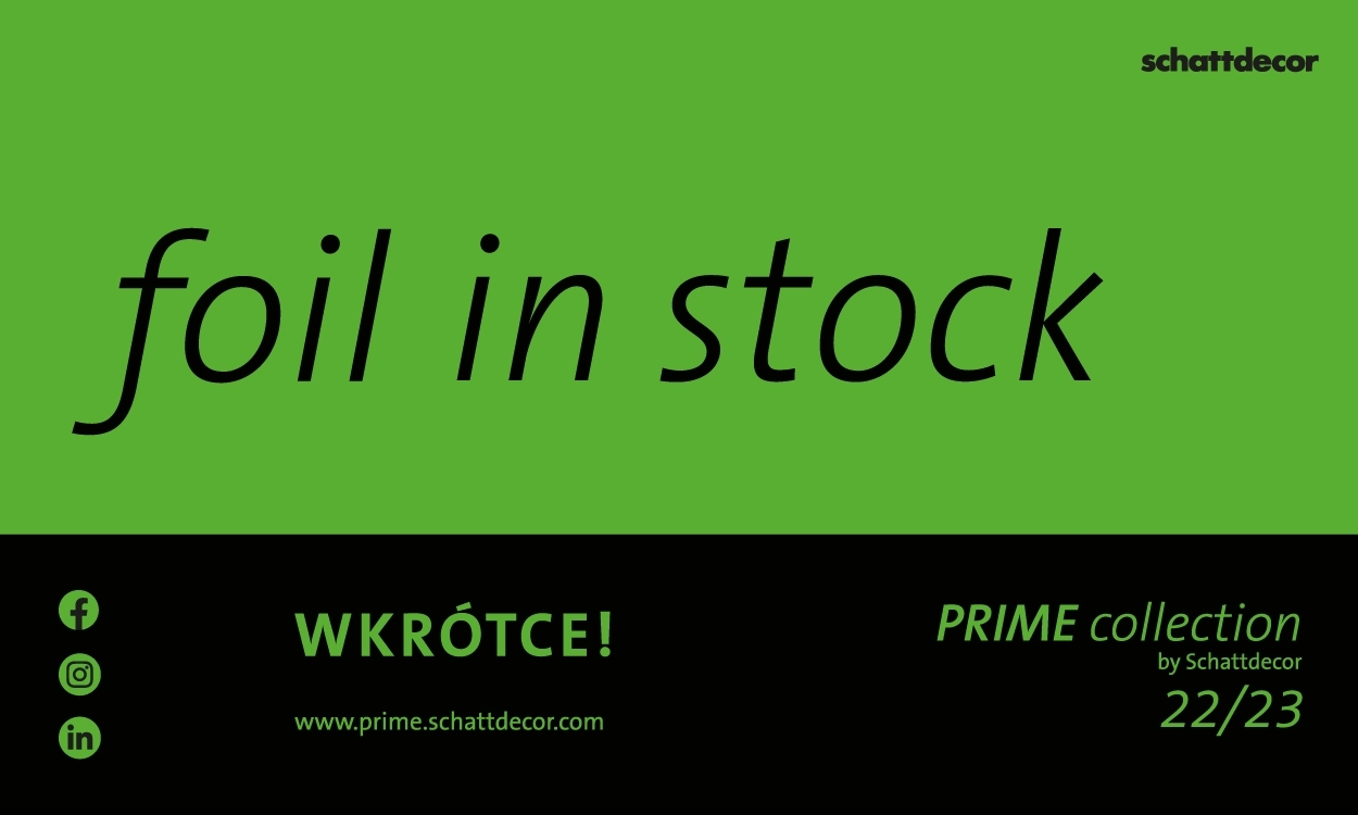 Nowa kolekcja folii magazynowych Schattdecor- Prime Collection 22/23 Już wkrótce!